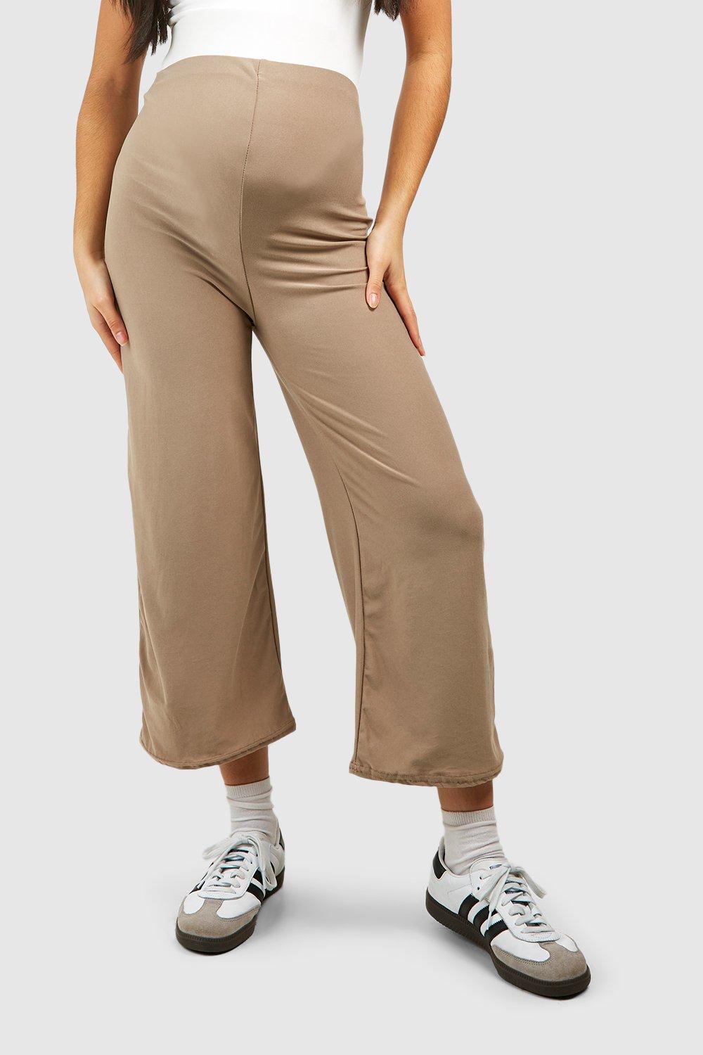 Maternity wide 2025 leg cropped pants